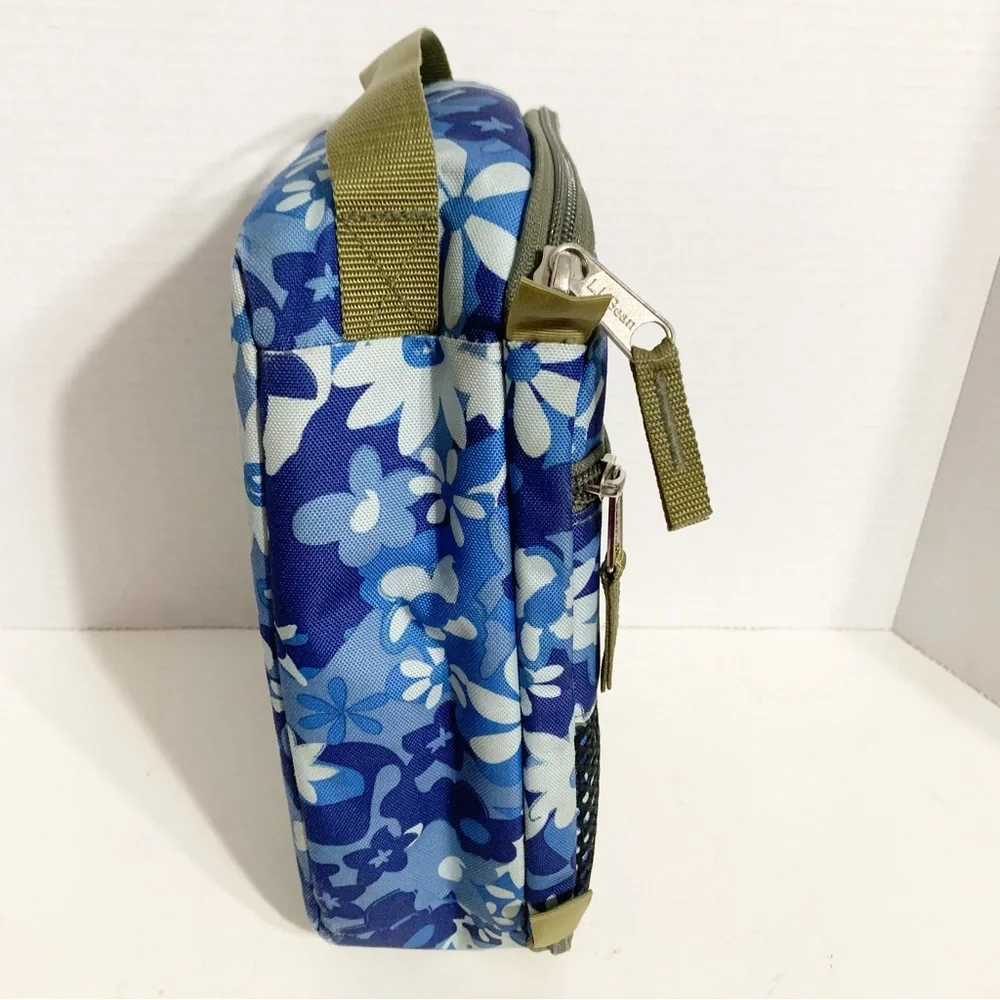 L. L. Bean Floral Insulated Zipped Around Lunch Bag Box Fully Lined Top Handle🩵